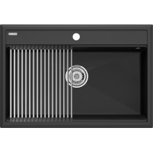Мойка для кухни Paulmark StepIA PM117551-AN 75x51 с ролл-матом R375-BS антрацит