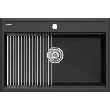 Мойка для кухни Paulmark StepIA PM117551-AN 75x51 с ролл-матом R375-BS антрацит
