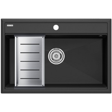 Мойка для кухни Paulmark StepIA PM117551-AN 75x51 с коландером A375-BS антрацит