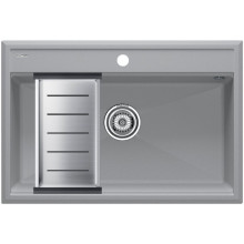 Мойка для кухни Paulmark StepIA PM117551-GRS 75x51 с коландером A375-BS серый дым