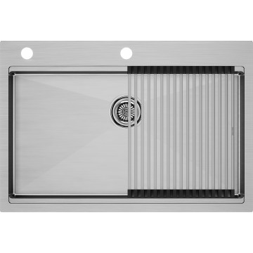 Мойка для кухни Paulmark Vast-Pro PM707551-BS 75x51 с ролл-матом R405-BS брашированная сталь