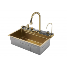 Многофункциональная кухонная мойка Savol S-SC001C матовое золото