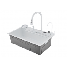 Многофункциональная кухонная мойка Savol S-SC002W белая