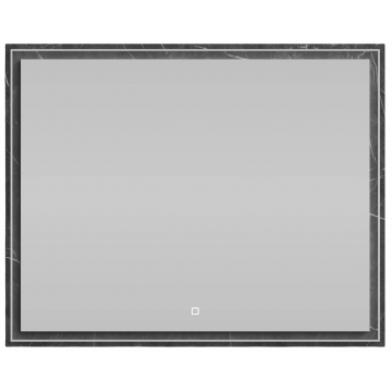 Зеркало Vod-ok Лайт 100x80 с подсветкой мрамор графит