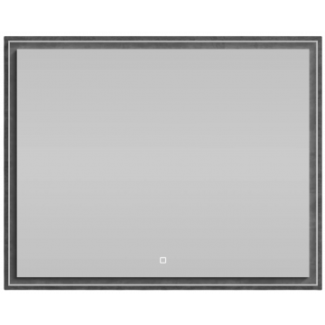 Зеркало Vod-ok Лайт 100x80 с подсветкой серый камень