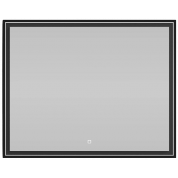 Зеркало Vod-ok Лайт 100x80 с подсветкой черный глянец