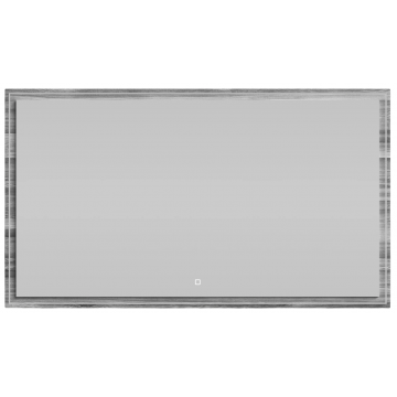 Зеркало Vod-ok Лайт 140x80 с подсветкой лиственница структурная контрастно-серая