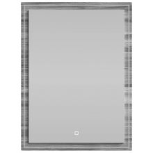Зеркало Vod-ok Лайт 60x80 с подсветкой лиственница структурная контрастно-серая