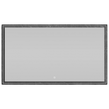Зеркало Vod-ok Лайт 140x80 с подсветкой мрамор графит