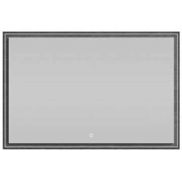 Зеркало Vod-ok Лайт 120x80 с подсветкой серый камень