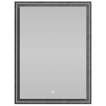 Зеркало Vod-ok Лайт 60x80 с подсветкой серый камень