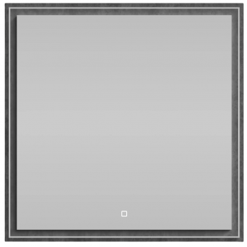 Зеркало Vod-ok Лайт 80x80 с подсветкой серый камень