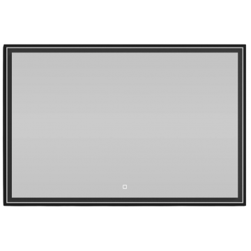 Зеркало Vod-ok Лайт 120x80 с подсветкой черный глянец