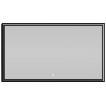 Зеркало Vod-ok Лайт 140x80 с подсветкой черный глянец