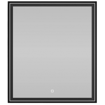 Зеркало Vod-ok Лайт 70x80 с подсветкой черный глянец