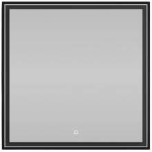 Зеркало Vod-ok Лайт 80x80 с подсветкой черный глянец