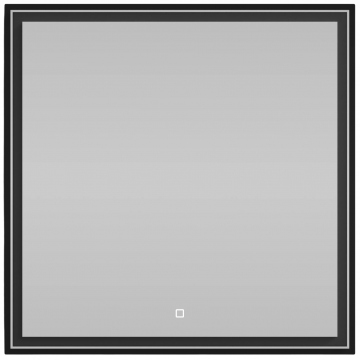 Зеркало Vod-ok Лайт 80x80 с подсветкой черный глянец