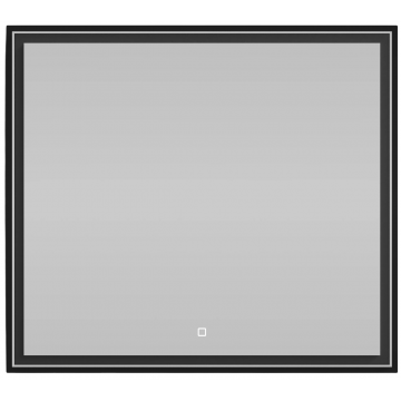 Зеркало Vod-ok Лайт 90x80 с подсветкой черный глянец