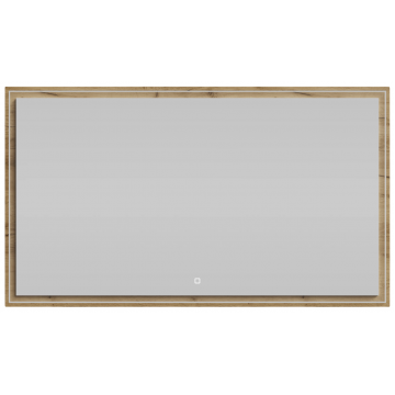 Зеркало Vod-ok Лайт 140x80 с подсветкой дуб тортуга