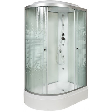 Душевая кабина AvaCan L720RGM 120х80 с гидромассажем хром/узорчатое