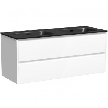 Тумба с раковиной Sancos Libra LB120-2W/CN7004MB 120 белый глянец