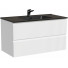 Тумба с раковиной Sancos Snob R SNR90W/CN7002MB 90 bianco