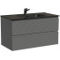 Тумба с раковиной Sancos Folk FL90GS/CN7002MB 90 grey soft