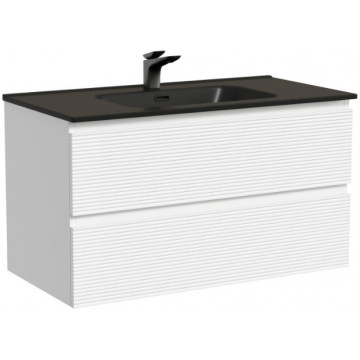 Тумба с раковиной Sancos Folk FL90W/CN7002MB 90 bianco