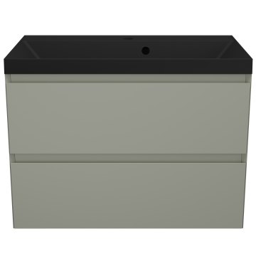 Тумба с раковиной Style Line Манхэттен ЛС-00002361/СС-00002474 80 2 ящика Plus олива/антрацит