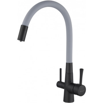 Смеситель для кухни Savol S-L1806H-04 черный/серый