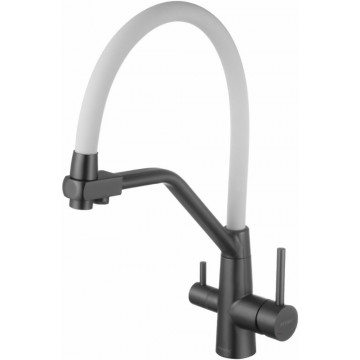 Смеситель для кухни Fmark FS0662-Q02 графит/белый матовый