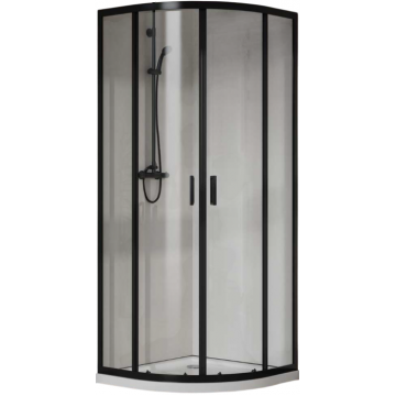 Душевой уголок Vincea City VSQ-5CT900CLB 90x90 черный матовый/прозрачное