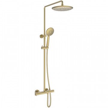 Душевая система Vincea Desire VSFS-1D0TBG с термостатом брашированное золото