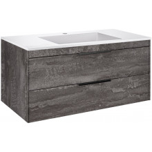 Тумба с раковиной Vincea Chiara 2D VMC-2C2100GS/VCB-13100W 100 серый камень