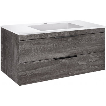 Тумба с раковиной Vincea Chiara 2D VMC-2C2100GS/VCB-13100W 100 серый камень