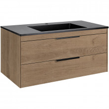 Тумба с раковиной Vincea Chiara 2D VMC-2C2100NO/VCB-13100B 100 натуральный дуб