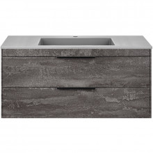 Тумба с раковиной Vincea Chiara 2D VMC-2C2100GS/VCB-13100G 100 серый камень