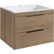 Тумба с раковиной Vincea Chiara 2D VMC-2C2600NO/VCB-13600W 60 натуральный дуб