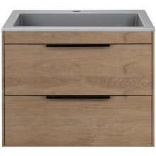 Тумба с раковиной Vincea Chiara 2D VMC-2C2600NO/VCB-13600G 60 натуральный дуб