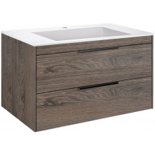 Тумба с раковиной Vincea Chiara 2D VMC-2C2800RO/VCB-13800W 80 темный дуб