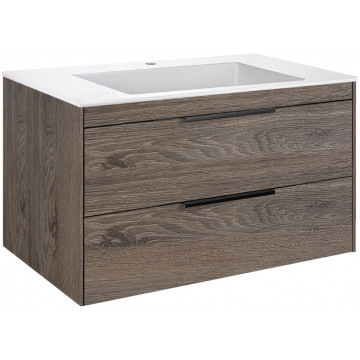 Тумба с раковиной Vincea Chiara 2D VMC-2C2800RO/VCB-13800W 80 темный дуб