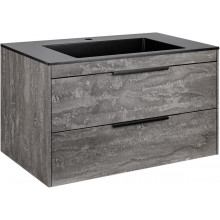 Тумба с раковиной Vincea Chiara 2D VMC-2C2800GS/VCB-13800B 80 серый камень