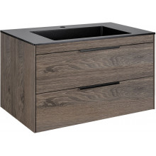 Тумба с раковиной Vincea Chiara 2D VMC-2C2800RO/VCB-13800B 80 темный дуб