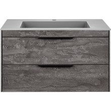 Тумба с раковиной Vincea Chiara 2D VMC-2C2800GS/VCB-13800G 80 серый камень
