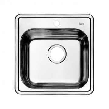 Мойка кухонная с выпуском IDDIS Strit S STR48S0i77K 485*485 нержавеющая сталь, шелк