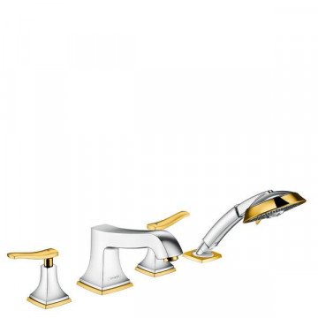Смеситель Hansgrohe Metropol Classic 31441090 для ванны на 4 отверстия, хром/золото