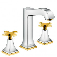 Смеситель Hansgrohe Metropol Classic 31307090 для раковины на 3 отверстия, хром/золото