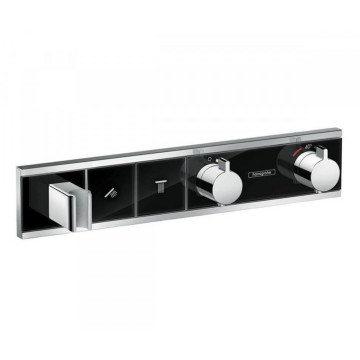 Смеситель для душа Hansgrohe RainSelect 15355600, 2 потребителя, термостатический, черный/хром