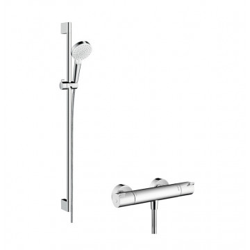 Душевой набор Hansgrohe Crometta 27813400 с термостатом белый / хром