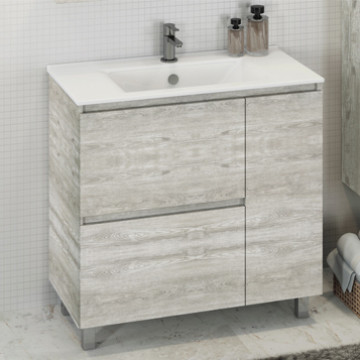 Тумба-умывальник Comforty Верона-90 дуб белый с раковиной Comforty 90Е